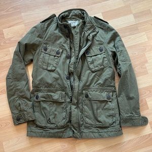 Lucky Brand Women’s Army Green Heavy Cotton Canvas Utility Cargo Jacket Small